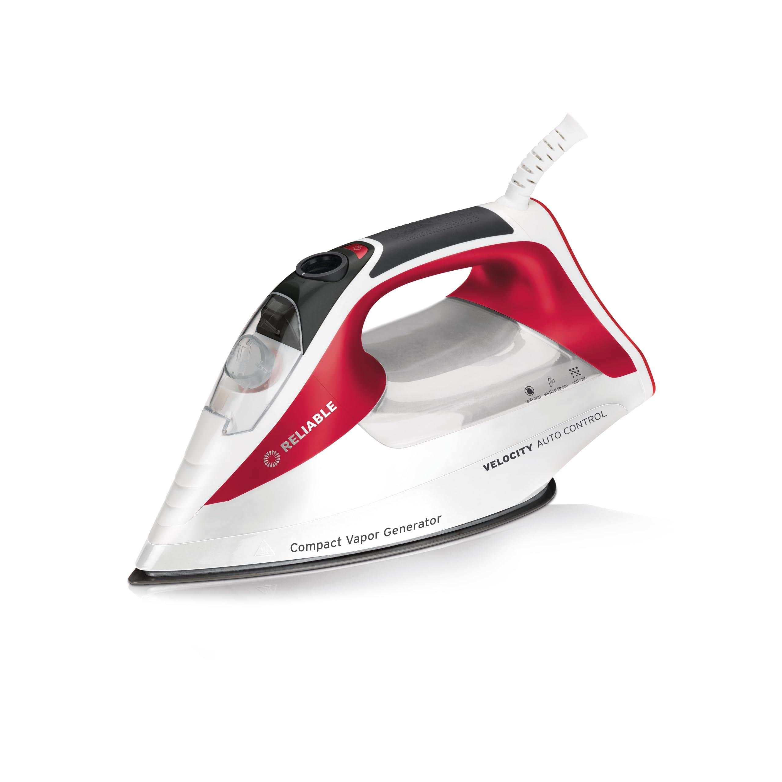 Reliable Reliable Velocity 270IR Steam Iron - Auto Control Compact Vapor Generator with Sensor Technology, Patented Technology for Continuous Steam, Zero Leaks, Perfect Temperature, 8 Programmable Setting