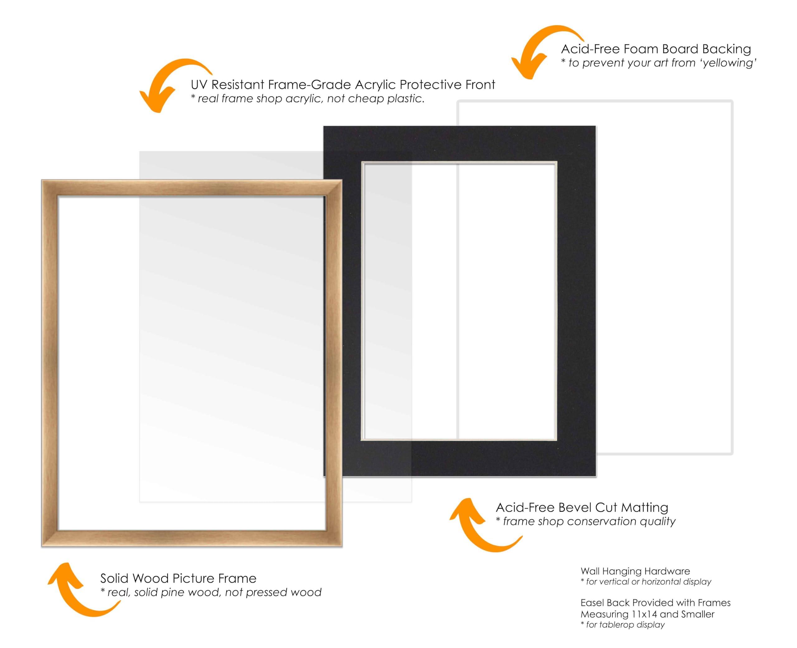 CustomPictureFrames.com CustomPictureFrames.com 28x40 Frame Bronze with Black Picture Mat for 28x40 Photo - Bronze 31x43 Frame to Display Print or Poster Measuring 28x40 Inches with Black Photo Mat