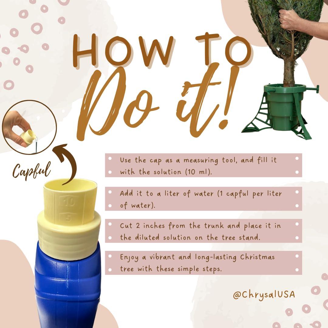 Chrysal Chrysal Christmas Tree Food Floral Supplies Christmas Tree Food Liquid for Pine Tree Christmas Tree Life Extender Plants Care for Greener & Stronger Christmas Trees Christmas Decorations