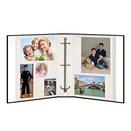 Pioneer Photo Albums Magnetic Self-Stick 3-Ring Photo Album 100 Pages (50 Sheets), Black