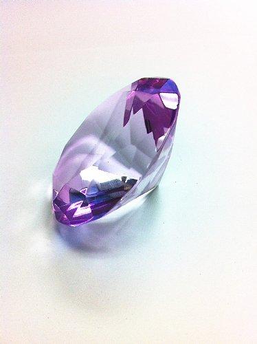 H.P.P Light Purple Glass Diamond Shaped Paperweight 2.25 Inches