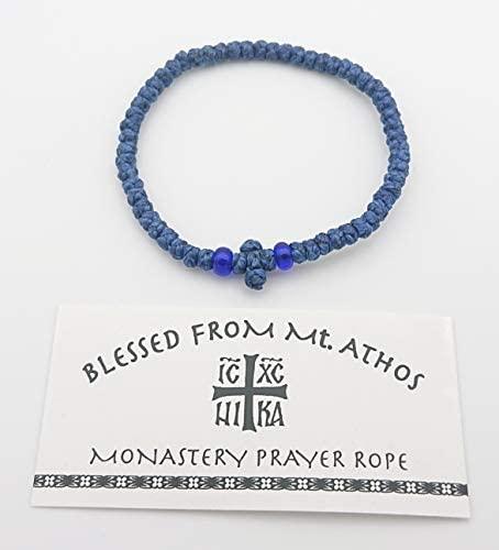 Mastic of Chios Mastic of Chios Blessed Greek Christian Orthodox Handmade Prayer Rope From Mt.Athos (Komboskoini Chotki) Thin Blue
