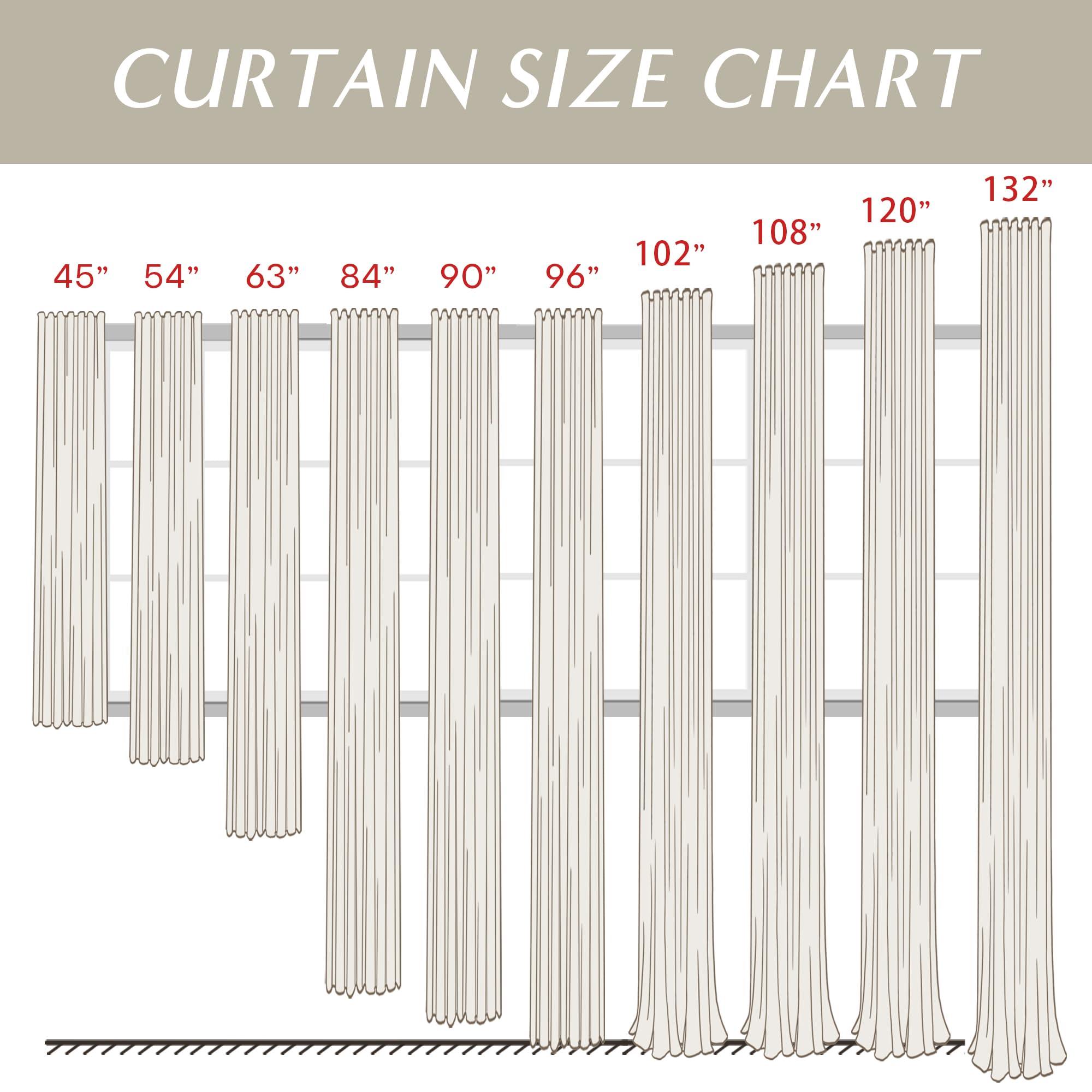 SHINELAND SHINELAND 102 Inch Long White Curtains Drapes for Living Room,Pinch Pleated Linen Sheer Extra Long Ceiling Curtains,102 in Length