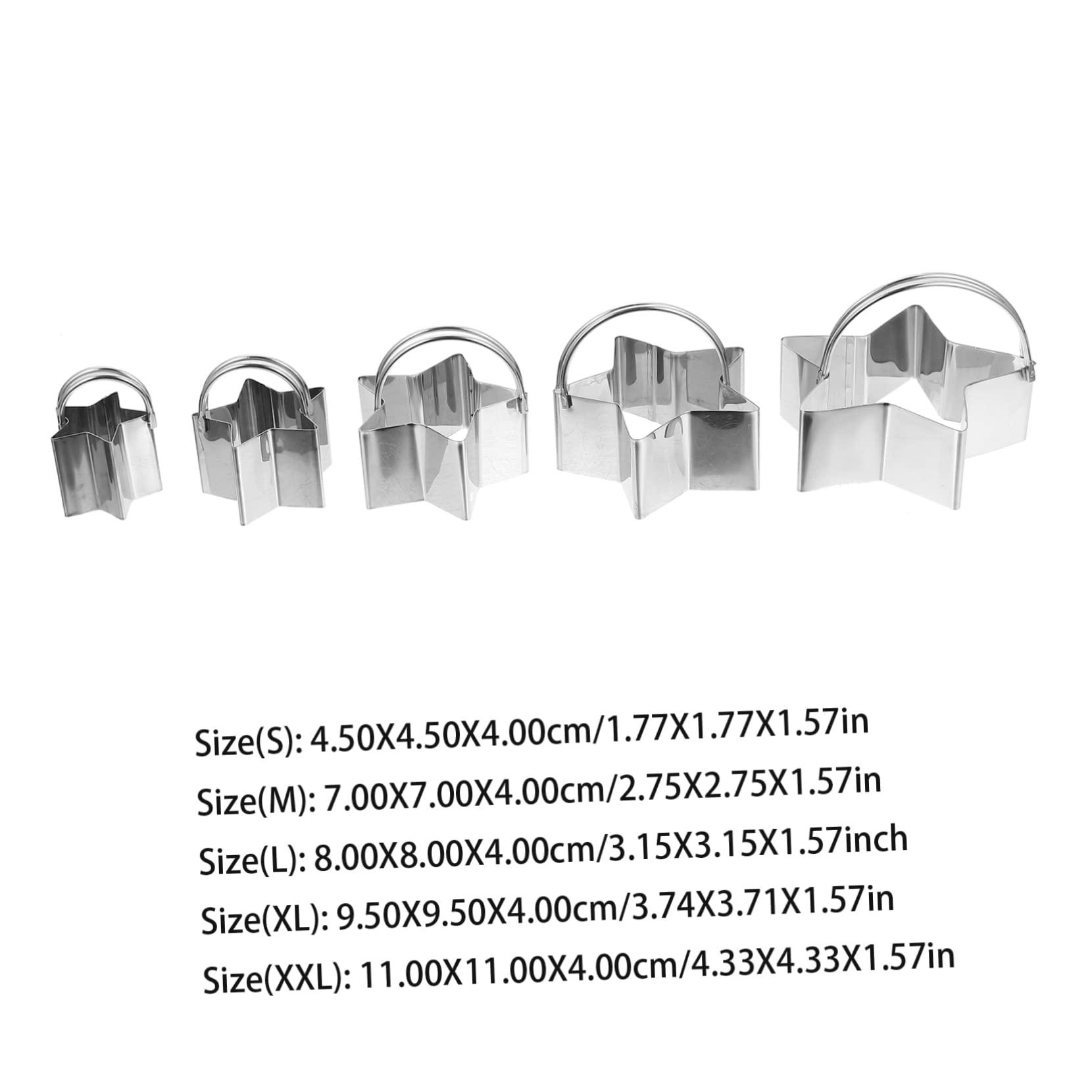 PRETYZOOM PRETYZOOM Biscuit Mold Set 5 Pcs Star Cookie Cutters Baking Molds for Biscuits Stainless Steel Cookie Cutter Shape for Fondant Crafts