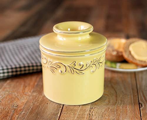 Butter Bell Butter Bell - The Original Butter Bell crock by L Tremain, a Countertop French Ceramic Butter Dish Keeper for Spreadable Butter, Antique Collection, Goldenrod