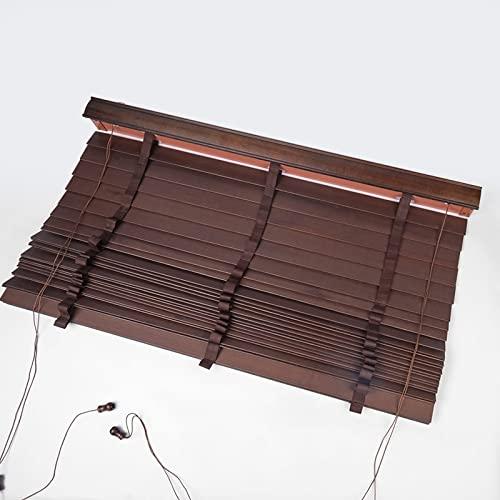 HWF Wooden Venetian Blinds with Tapes, 50mm Slats, 60cm/ 80cm/ 100cm/ 120cm/140cm Wide Window Horizontal Blinds for Bedroom/Kitchen/Office, Black Walnut (Size : 120x120cm(47.2"x47.2"))