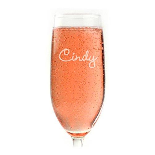 Glass With a Twist Personalized Champagne Flute Engraved with Your Custom Text