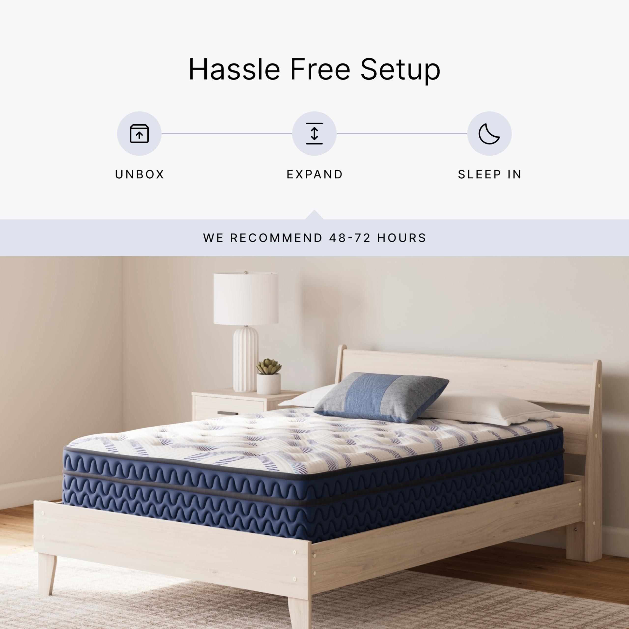 Signature Design by Ashley Signature Design by Ashley Full Size Stack 12 Inch Hybrid Medium Plush Cooling Gel Infused Memory Foam Mattress for Pressure Relief