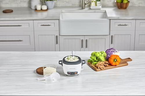 BLACK+DECKER BLACK+DECKER 3-Cup Rice Cooker, 1.5-cup Uncooked Rice, 3 Cups Cooked, Steaming Basket, Removable Non-Stick Bowl, One Touch