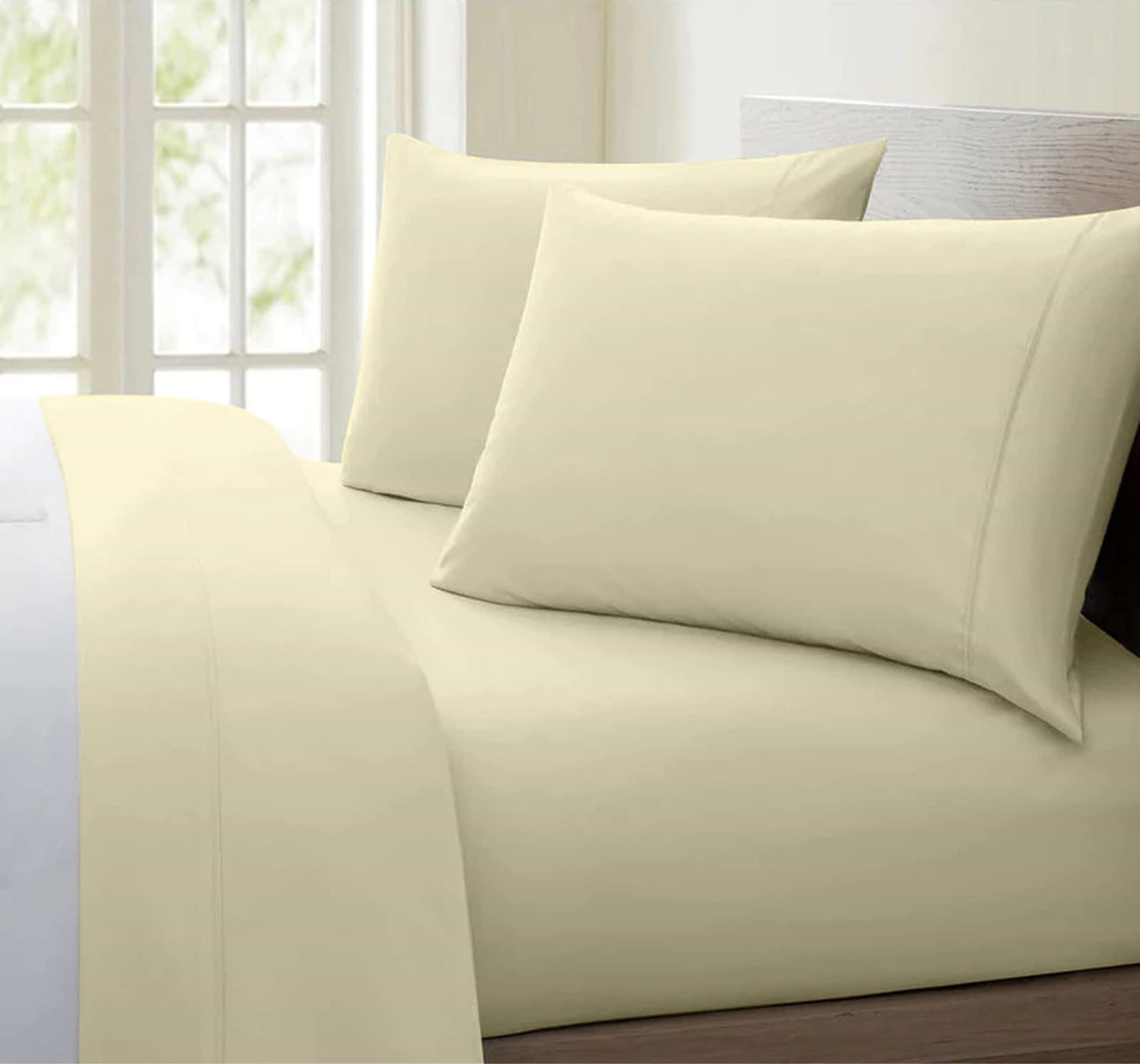 Femini Fashion Texas King - 80\" x 98\" Size 100% Egyptian Cotton Bed Sheets Luxury 800 Thread Count Sheet Set Sateen Weave for Soft & Silky Feel Long Staple Cotton 21\" Extra Deep Pocket - Texas King, Ivory