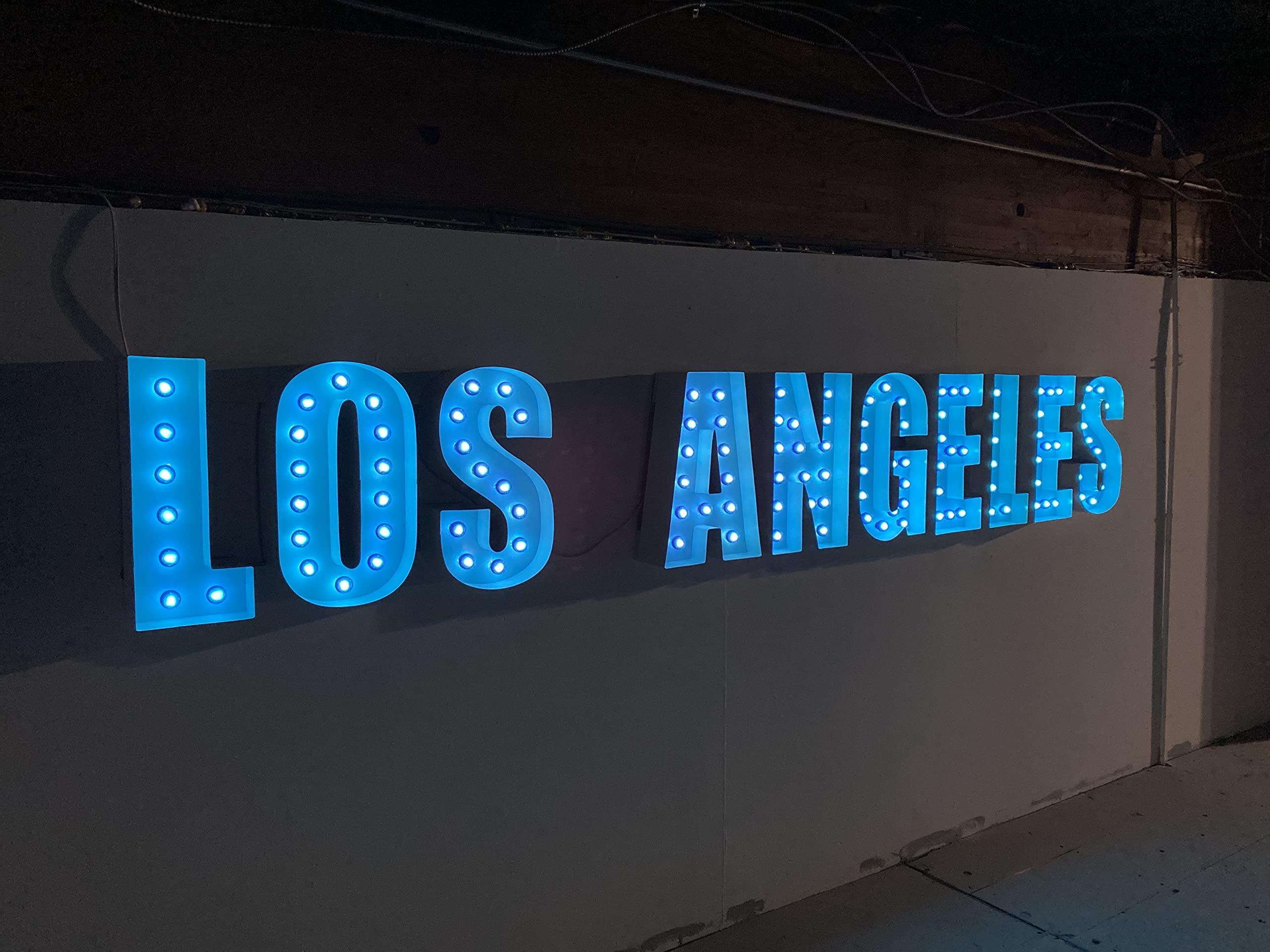 Generic Custom Marquee Sign Letters | Large Marquee Letters 3ft Tall | Marquee Letters 3 feet tall | Bar Sign With Lights | Los Angeles Wall Art (6, White)