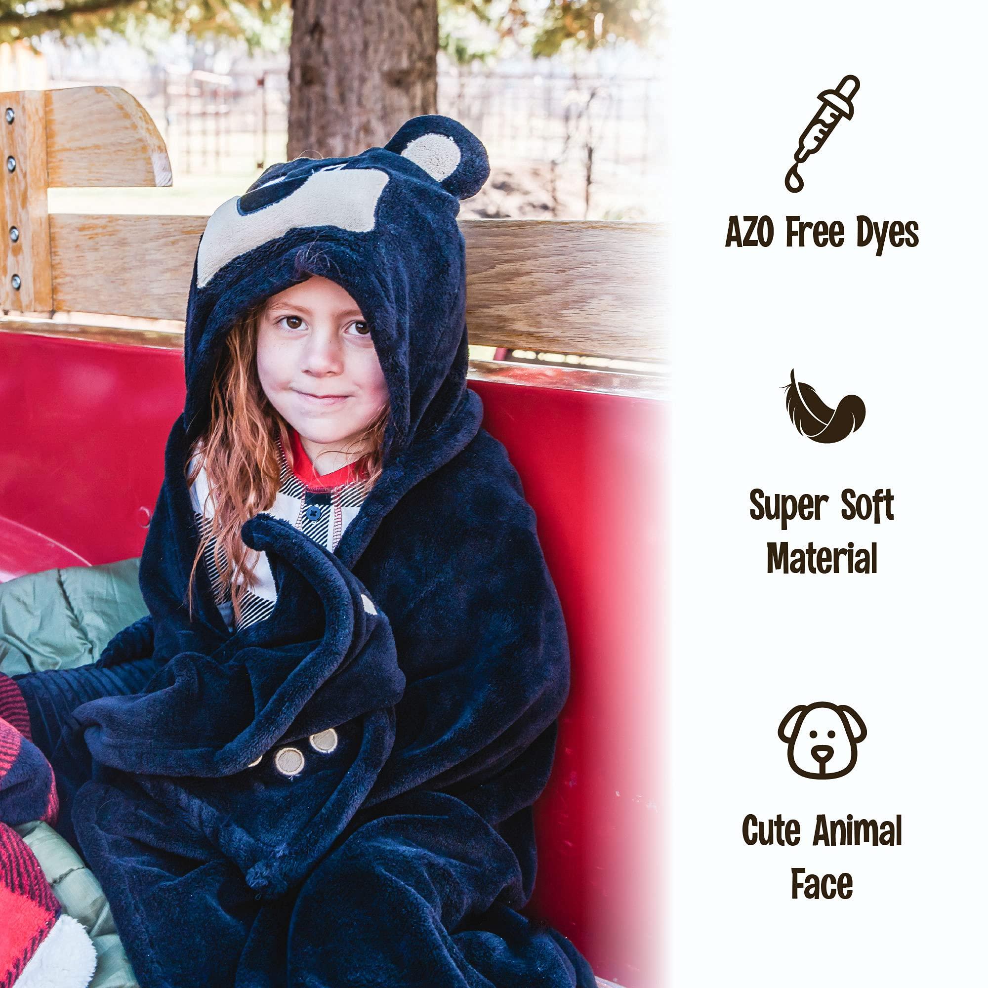 Lazy One Lazy One Wearable Hooded Blanket for Kids, Animal Hooded Blanket (Moose)