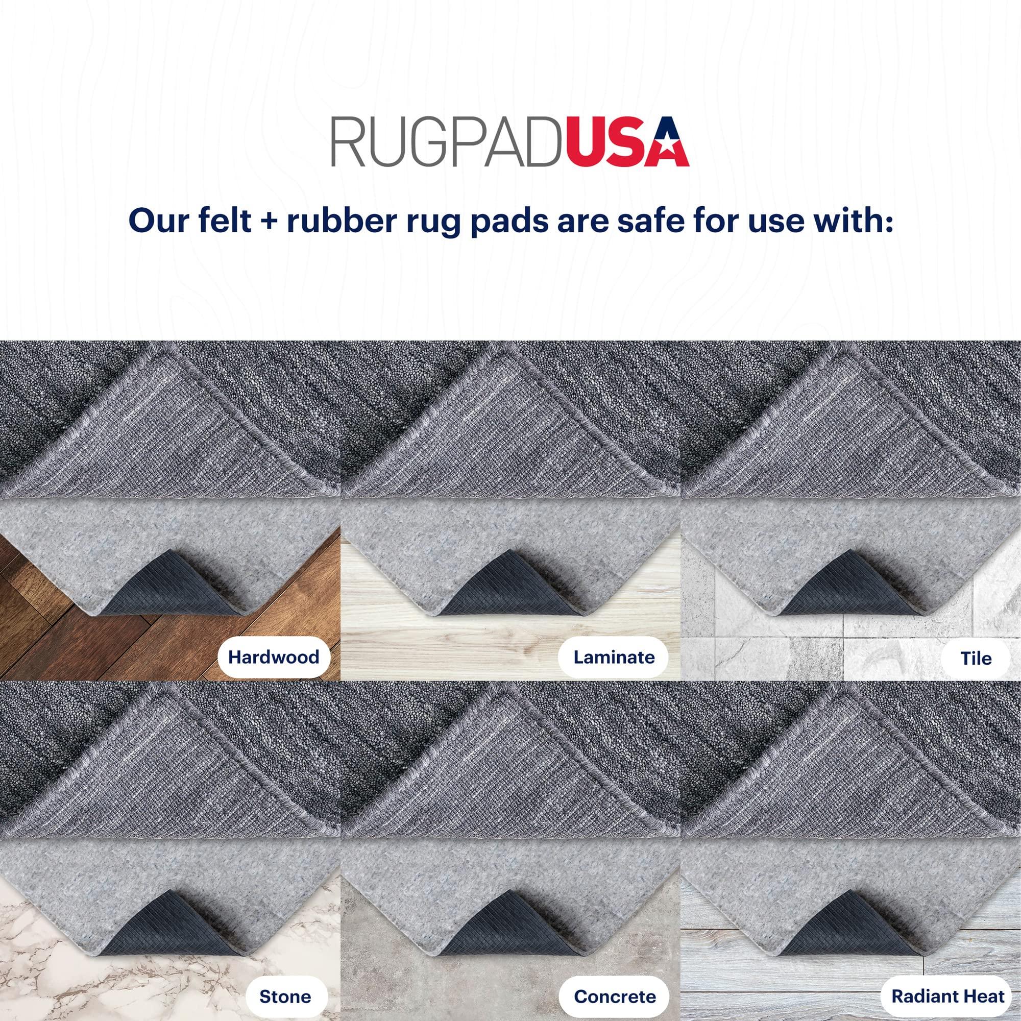 RUGPADUSA RUGPADUSA - Dual Surface - 7\'x10\' - 3/8\" Thick - Felt + Rubber - Enhanced Non-Slip Rug Pad - Adds Comfort and Protection - for Hard Surface Floors