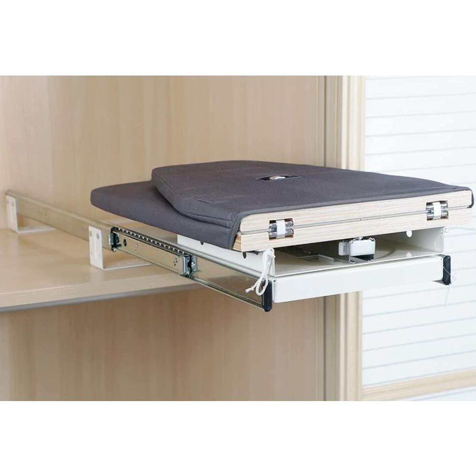 ELUKHT Hiding Ironing Board Foldable Rotated Ironing Board,Retractable Ironing Board,Closet Pull-Out Stow Away in The Cabinet,Easy to Install Foldable Ironing Station(Color:Dark Gray) (Dark Gray)