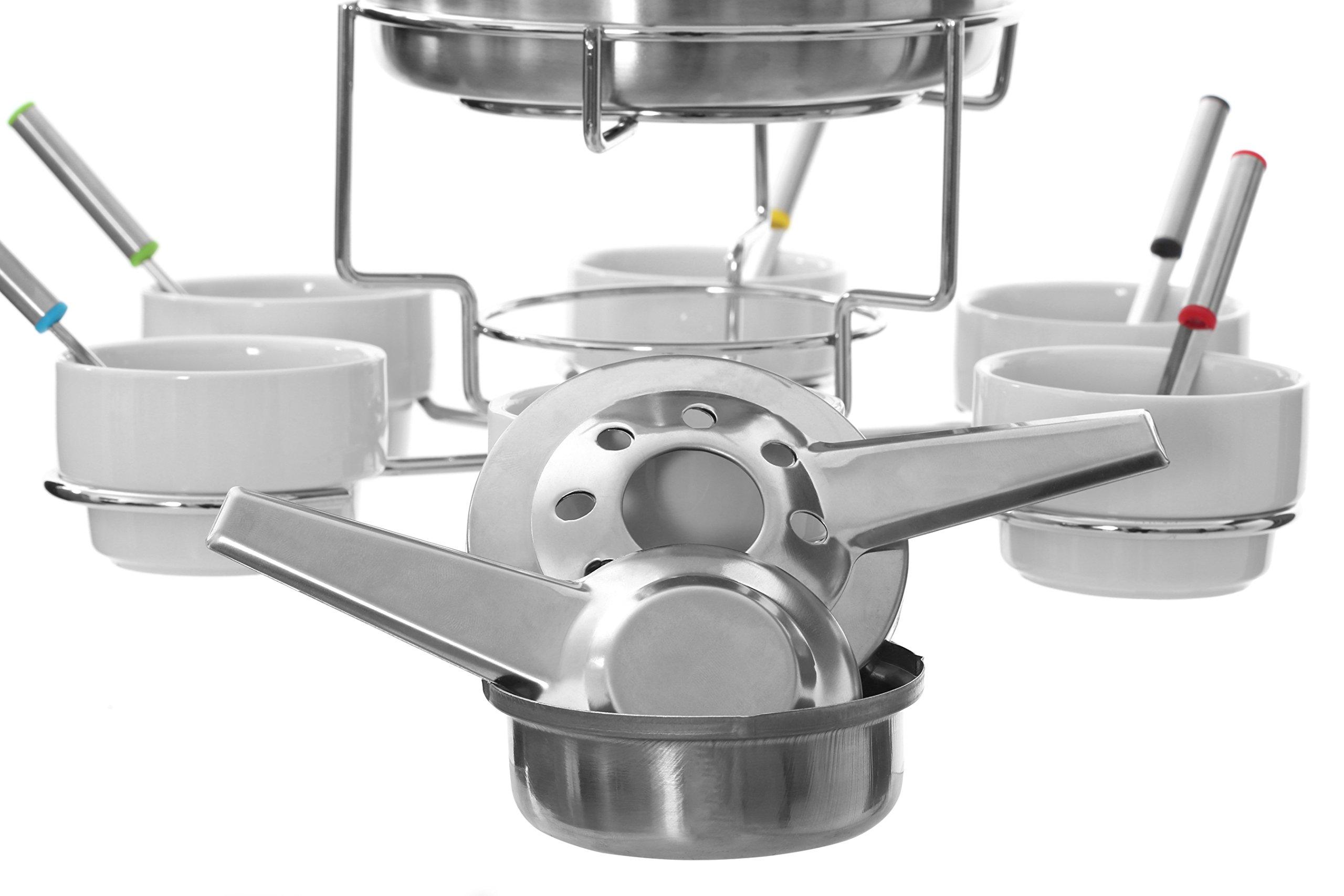 Premier Premier Housewares Stainless Steel/Porcelain Fondue Set - White