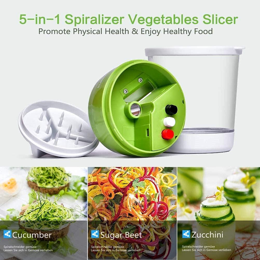 TOPINCN Handheld Spiralizer 3 in 1 Vegetable Slicer, Veggie Spiral Cutter Zucchini Spaghetti Maker Zoodle Maker Adjustable Spiral Slicer for Low Carb Vegan Meals (17/9/9)
