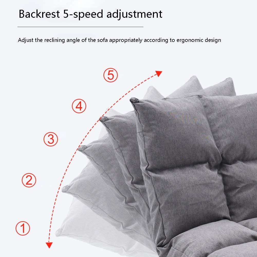 Bseack Floor Chair Foldable Single Floor Chair 5 Gears Freely Adjustable Lazy Sofa Removable and Washable Floor Cushion with Backrest Meditation Chair (Color : Dark Gray)