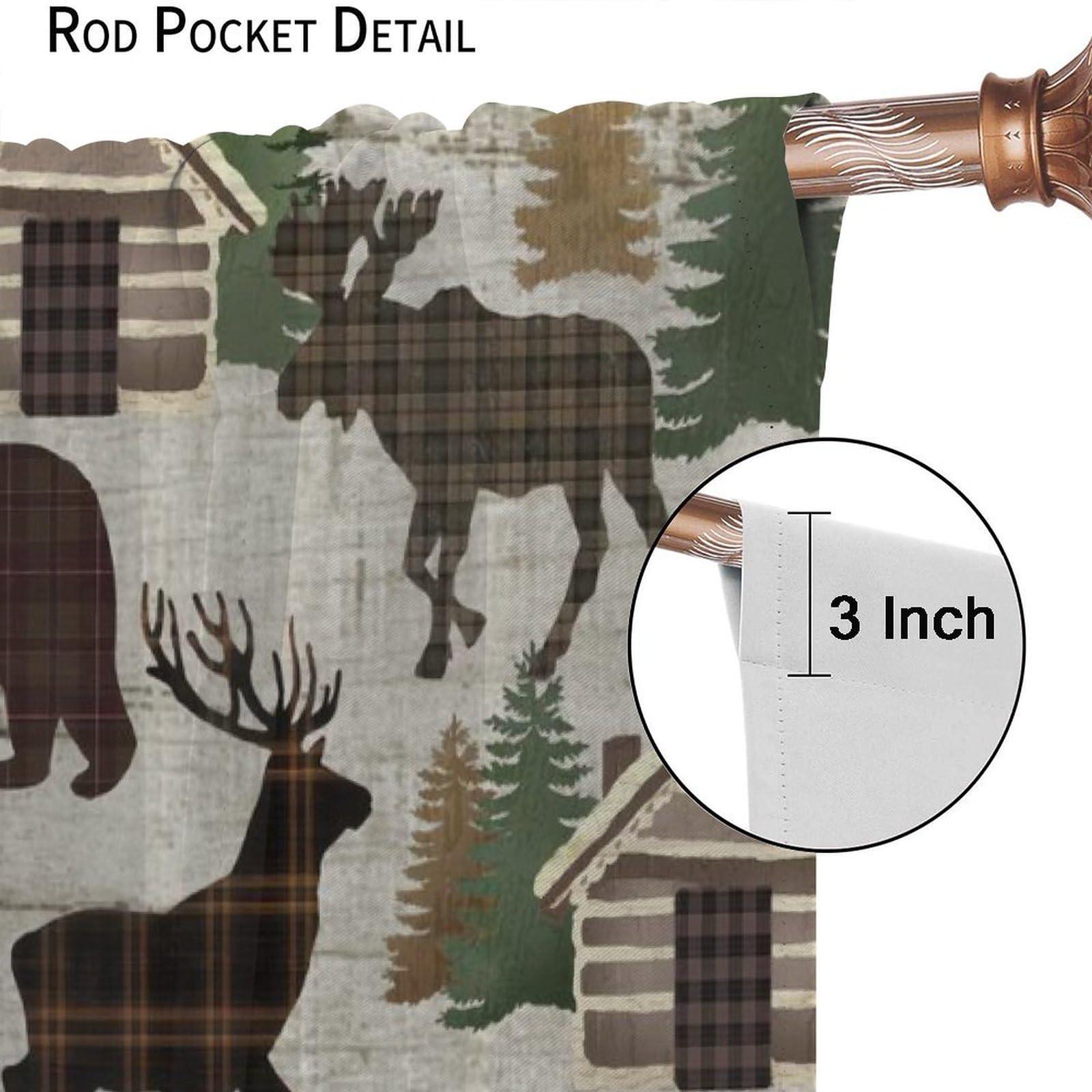SENRUEGT SENRUEGT Retro Rustic Curtains,Country Western Farmhouse Cow Horse Blackout Window Treatments Drapes63x72in