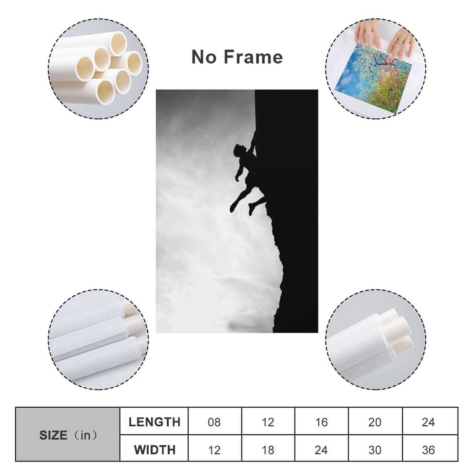 ToMart Rock Climbing Poster Black And White Wall Art Extreme Sports Men And Teens Inspirational Wall Art An Canvas Painting Posters And Prints Wall Art Pictures for Living Room Bedroom Decor 24x36inch(60x90