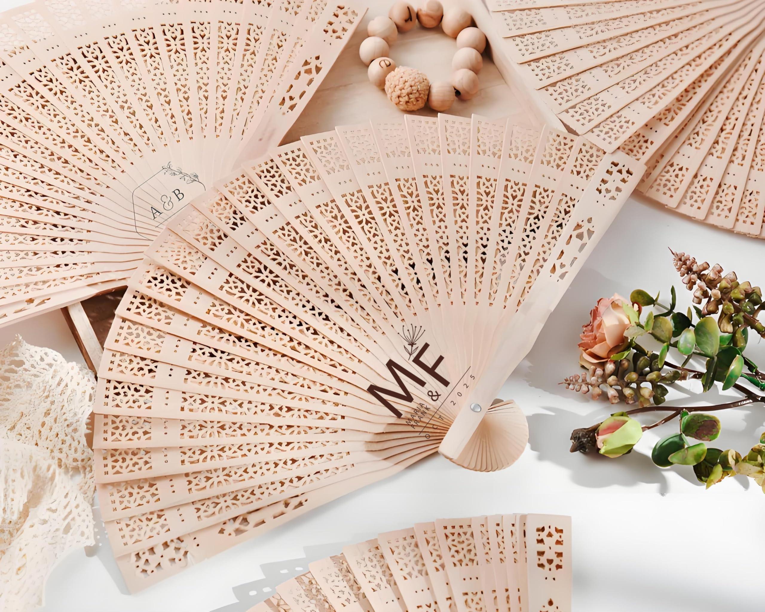 DFDG Personalized Folding Fans Handheld Bulk Custom Abanicos De Mano for Wedding Favors Bridal Bachelor Party Chinese Fans Folding Fan