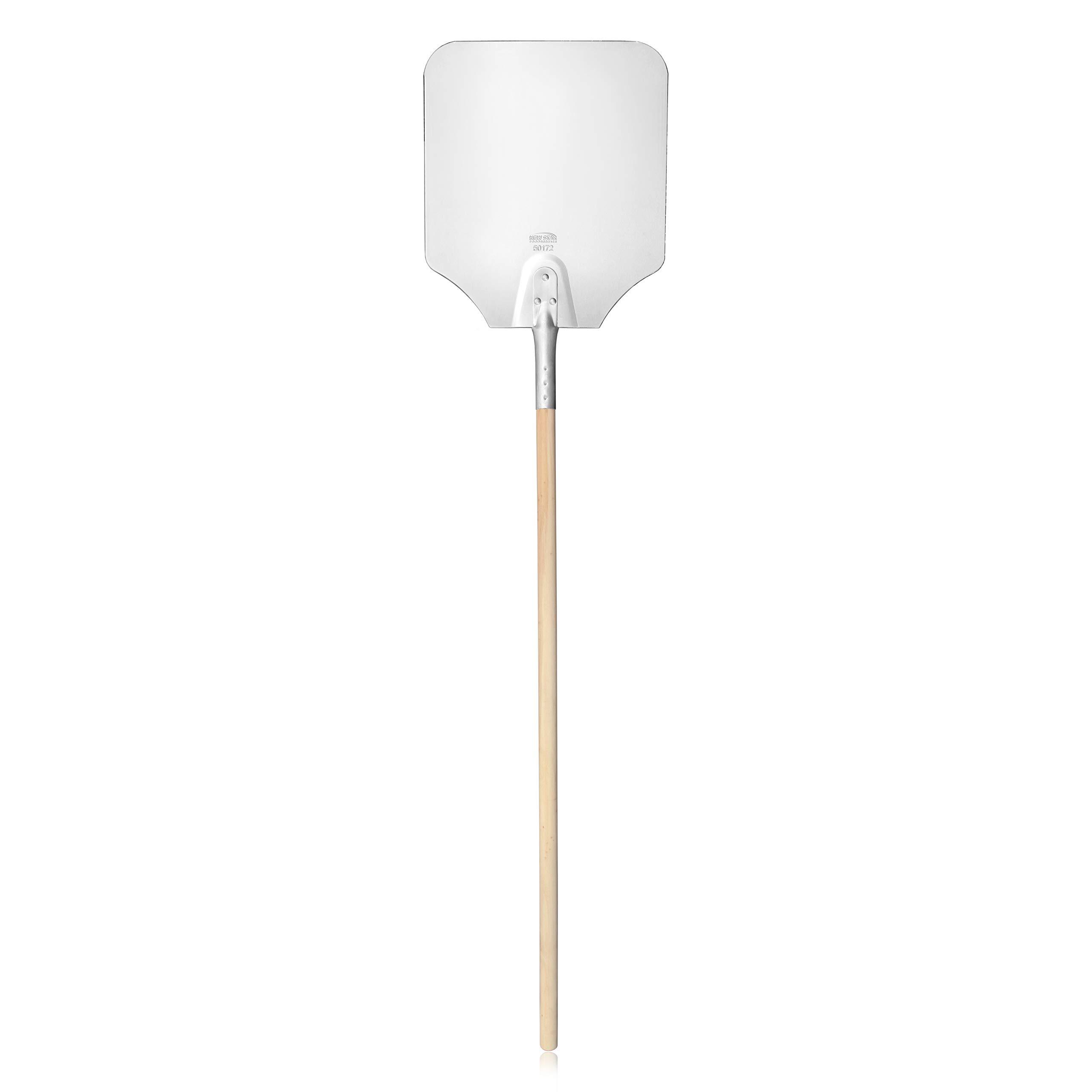 New Star Foodservice New Star Foodservice 50172 Aluminum Pizza Peel, Wooden Handle, 12 x 14 inch Blade, 52 inch overall