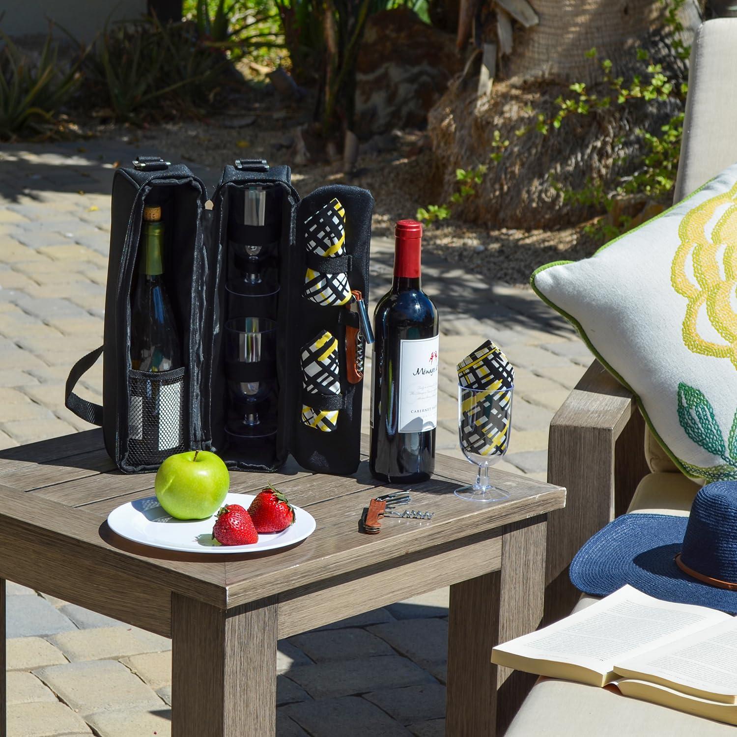 Picnic at Ascot Picnic at Ascot - Deluxe Insulated Wine Tote with 2 Wine Glasses, Napkins and Corkscrew