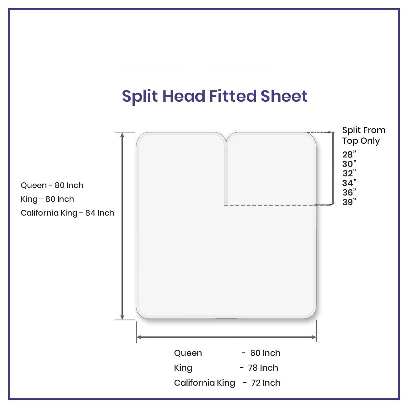 EGYLIN EGYLIN Split Head Sheets for Adjustable Bed 800 Thread Count Sheets Set - Sateen Weave Cool Breathable & Soft Cal. King/39 Top Split Sage Solid 16 Inch Deep Pocket Bed Sheet