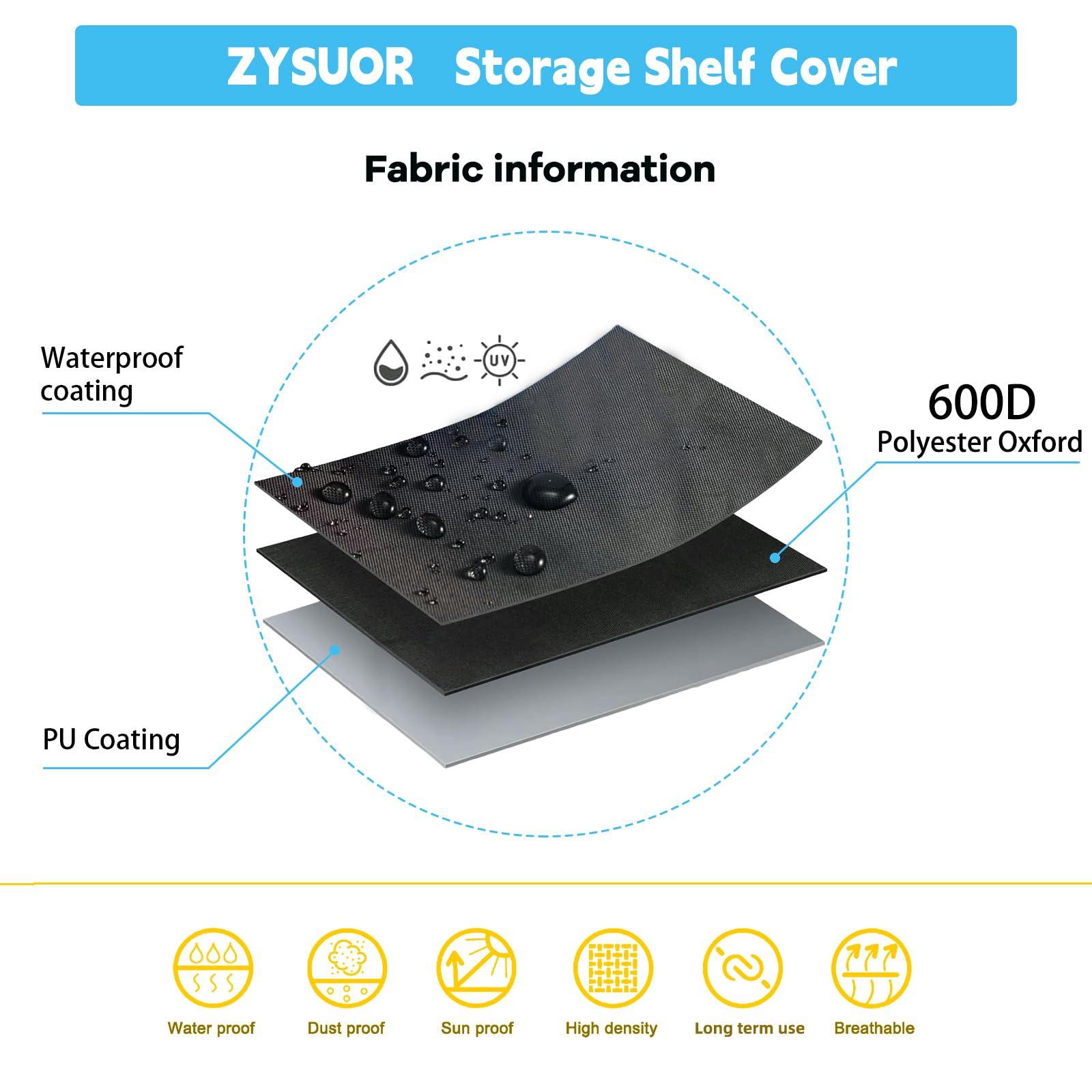 ZYSUOR ZYSUOR Shelf Cover Wire Rack Cover Shelving Cover, dustproof, Waterproof, Sunscreen, Front Transparent Panel Design for Easy Viewing, Suitable for 48" Lx24 Dx72 H (Cover only)