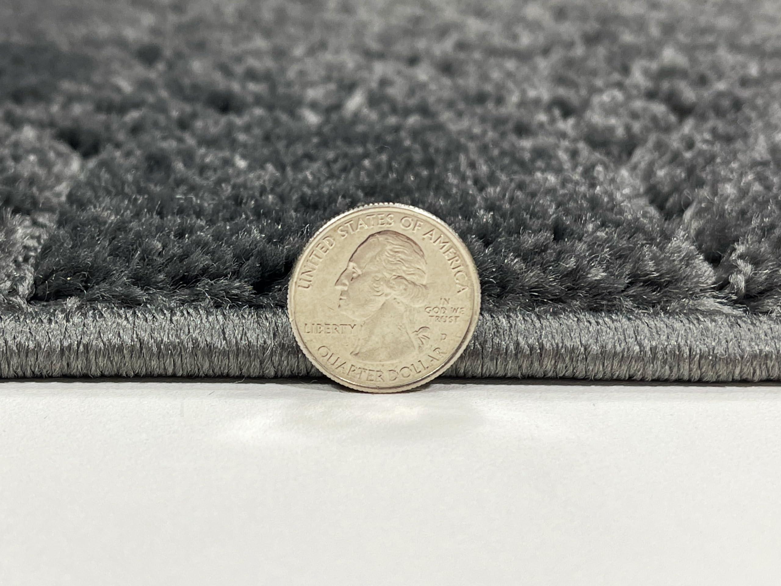 REMNAZ HOME DECOR Custom Length Special Size Non-Slip Carpet Runner Rug for Long Narrow Hallways, Prevent Slippery Cold Floors, Art Anthracite Grey, 25 \'\' X 7 \'