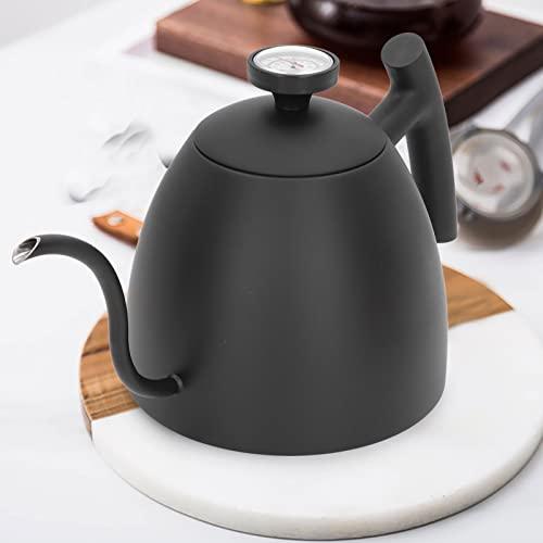 Xcello Xcello Black Gooseneck Coffee Kettle with Thermometer, 800ml Capacity, Stainless Steel, Suitable for Induction Cooktops
