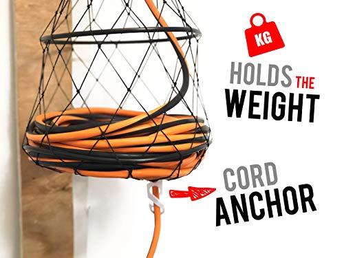 Chromex Chromex Wall Mounted Extension Cord Winder Organizer with 2 Fixed and 1 Swivel Wall Mount Brackets, Portable from Wall to Wall