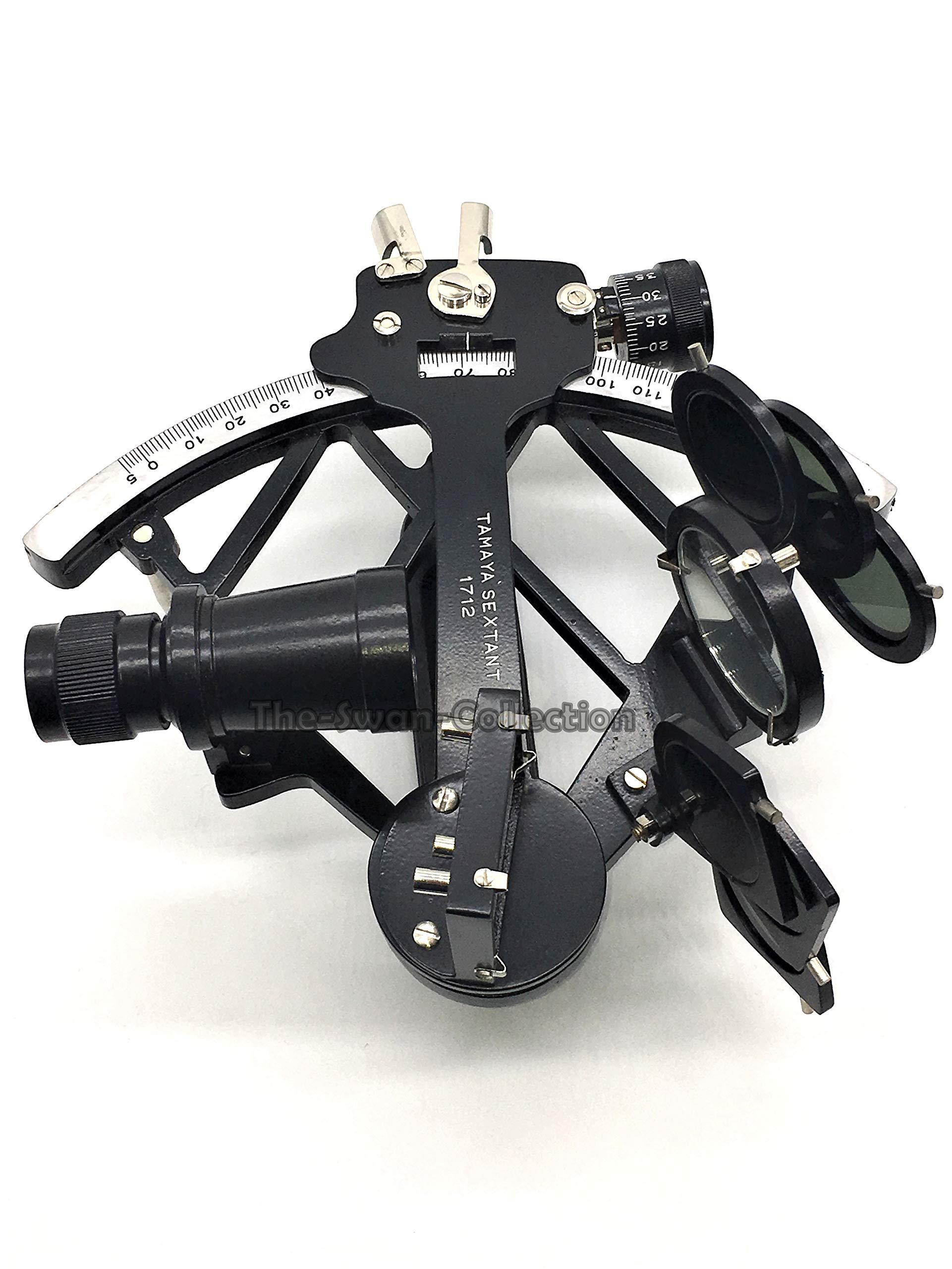 The-Swan-Collection Tamaya Nautical Sextant 1712 | Marine 9" Sextant with Black Powder Coated Aluminium