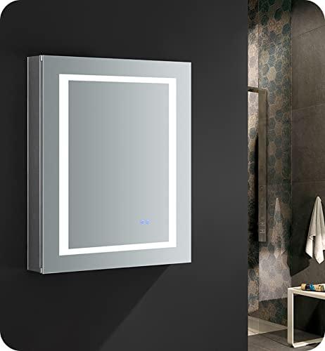 Fresca Fresca Spazio 24\" Wide x 30\" Tall Bathroom Medicine Cabinet w/LED Lighting & Defogger