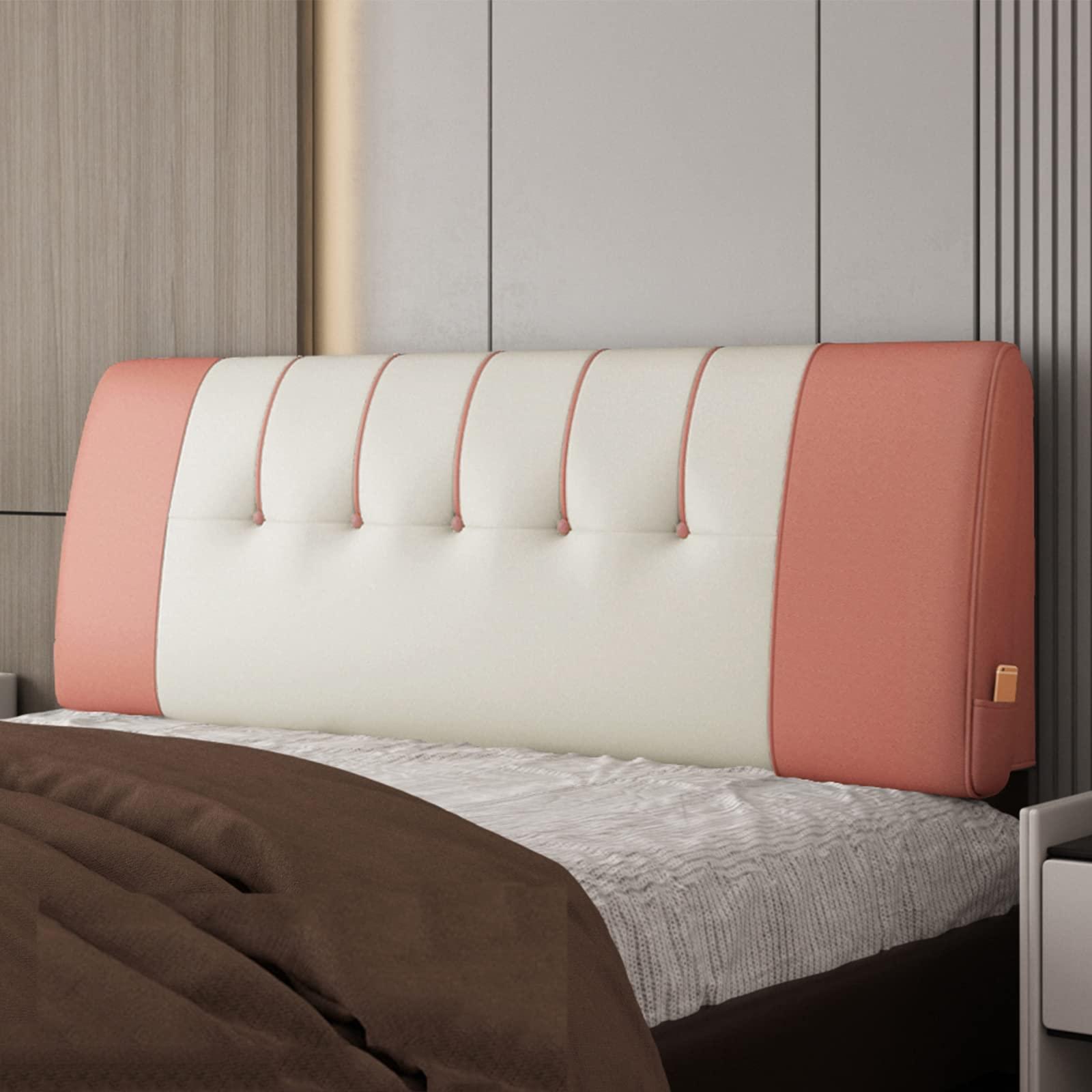 Generic Headboard Wedge Pillow Rectangle Bolster Pillows for Daybed Bunk Bed Cushion Large Support Backrest Bed Rest Reading Pillow Lumbar Positioning Upholstered,C,No headboard 59\"/150cm