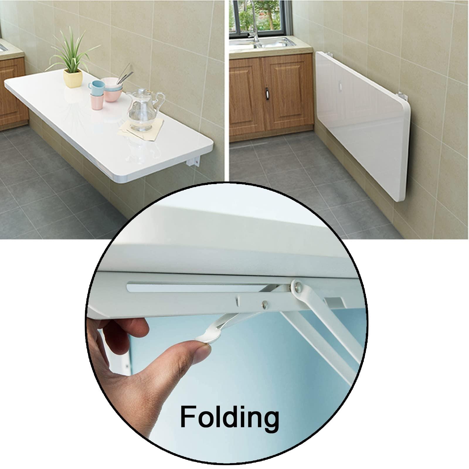 LIGUOYI LIGUOYI Floating Desk for Wall, Save Space Computer Desk, Easy to Clean Dining Desk Kitchen Wall Table, Small Wooden Desk, Black, Blue, White, Yellow for Small Spaces Desk Office Home Kitchen