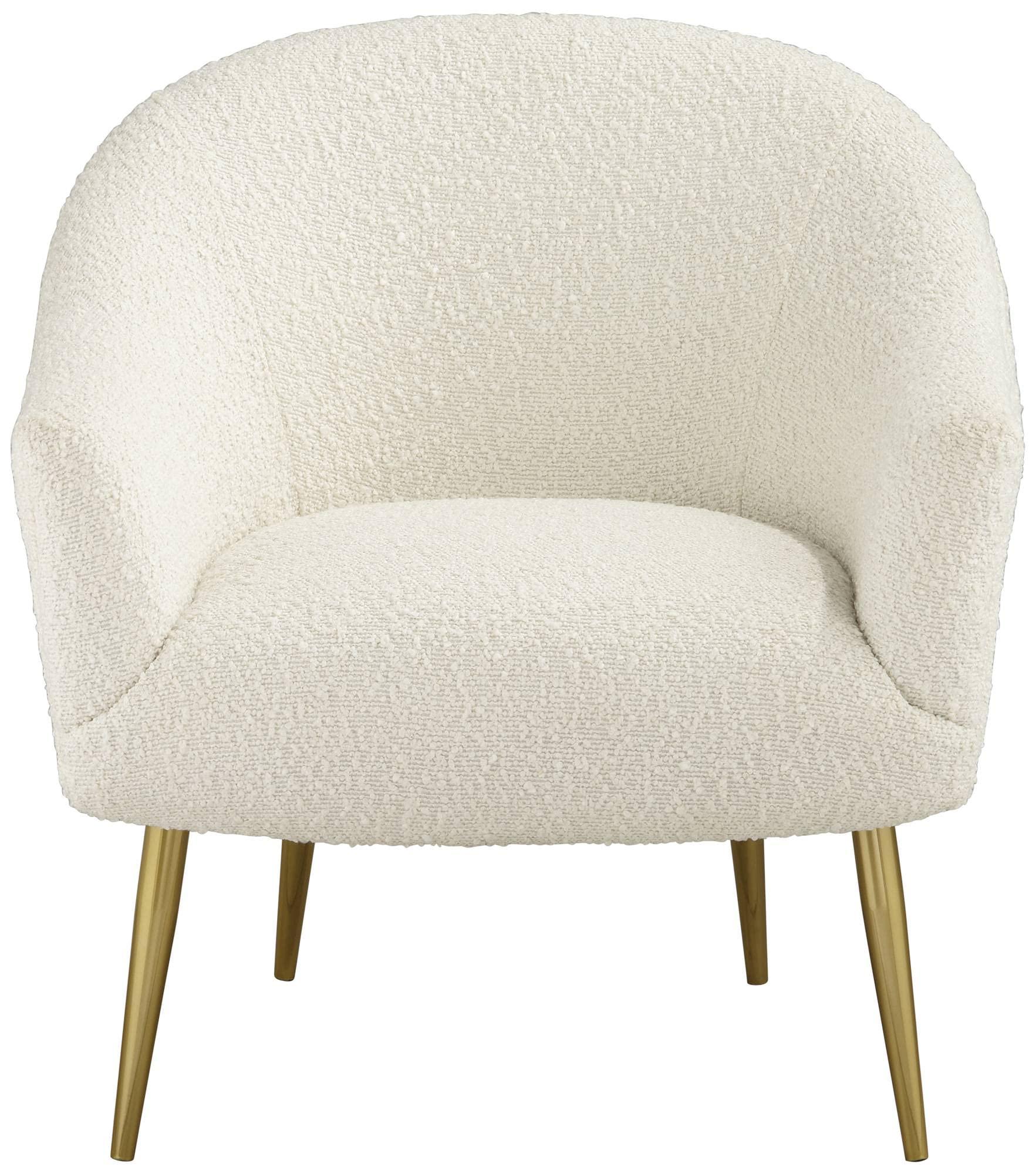 55 Downing Street 55 Downing Street Lina White Sheep Accent Chair with Gold Legs