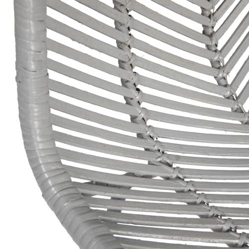 Bloomingville Bloomingville Boho Rattan and Metal Bar Stool, Grey and Black