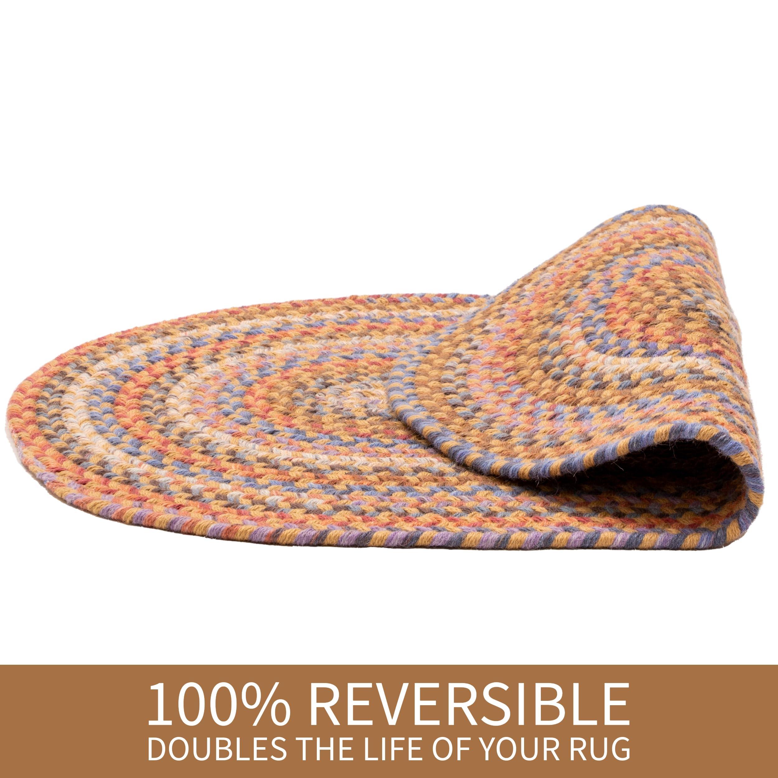 Super Area Rugs Super Area Rugs Premium Wool Braided Rug - Soft & Reversible Woven Rug - Made in USA - Neutral Mix 2' x 9' Runner