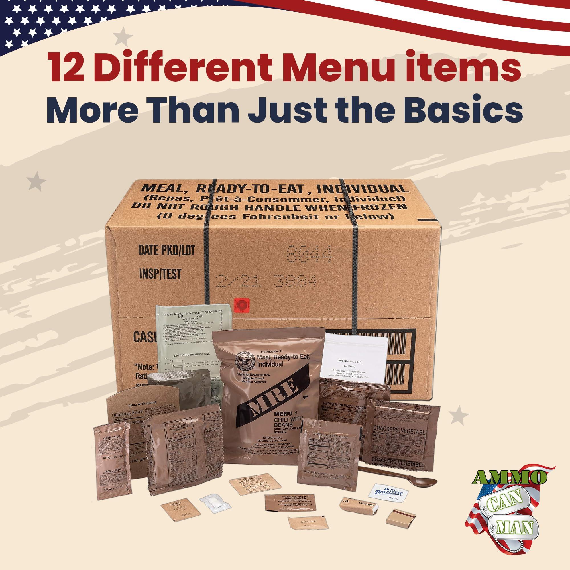 Sopakco Sopakco 12ct US Military Surplus MRE Meals Ready to Eat 2021 Inspect A Case Menus 1-12