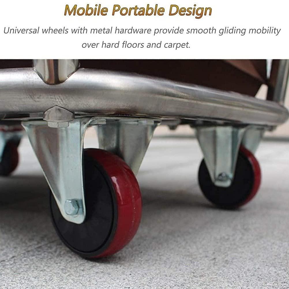 Graywlof Laundry Cart,Industrial Commercial Large Rolling Laundry Cart Dirty Clothes Bin with Wheels,Heavy Duty Canvas Hamper,10 Bushel,Beige,260LBS Load Laundry Cart (Beige)