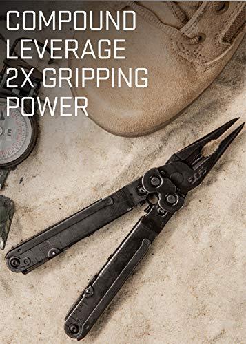 SOG SOG PowerLock Multi-Tool- Compound Leverage Technology with EOD Crimper Device, 420 Stainless Steel Body, 18 Lightweight Specialty Tools (B61N-CP) , Black