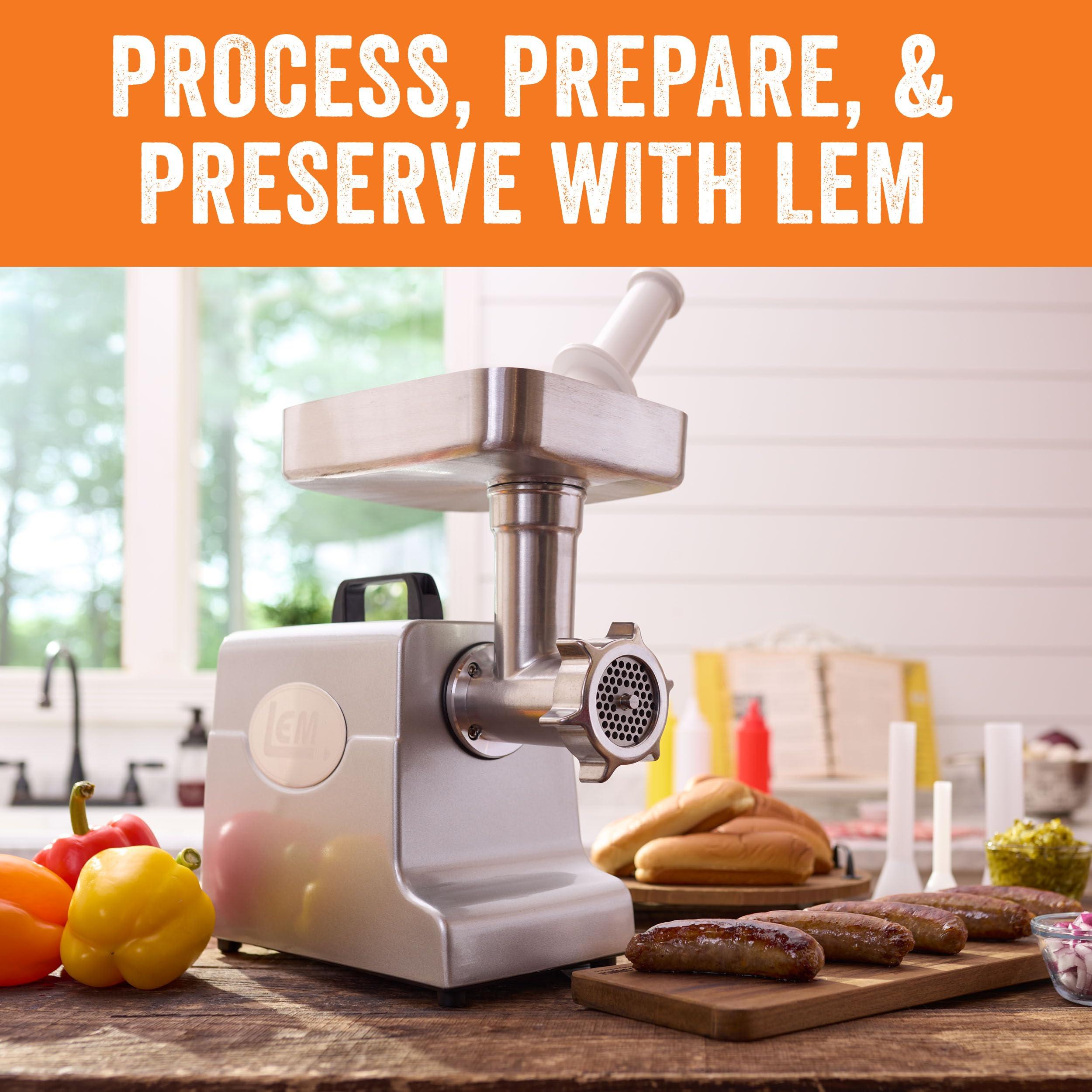 LEM LEM Products MightyBite #8 Meat Grinder, 500 Watt Aluminum Electric Meat Grinder Machine, Ideal for Regular Use