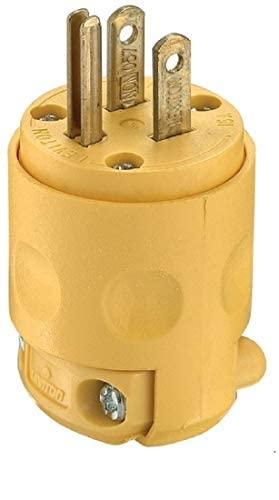 Leviton Leviton 515PV Polarized Electrical 15 Amp, 125 Volt, NEMA 5-15P, 2-Pole, 3-Wire, Plug, Straight Blade, Yellow, 24 Pack