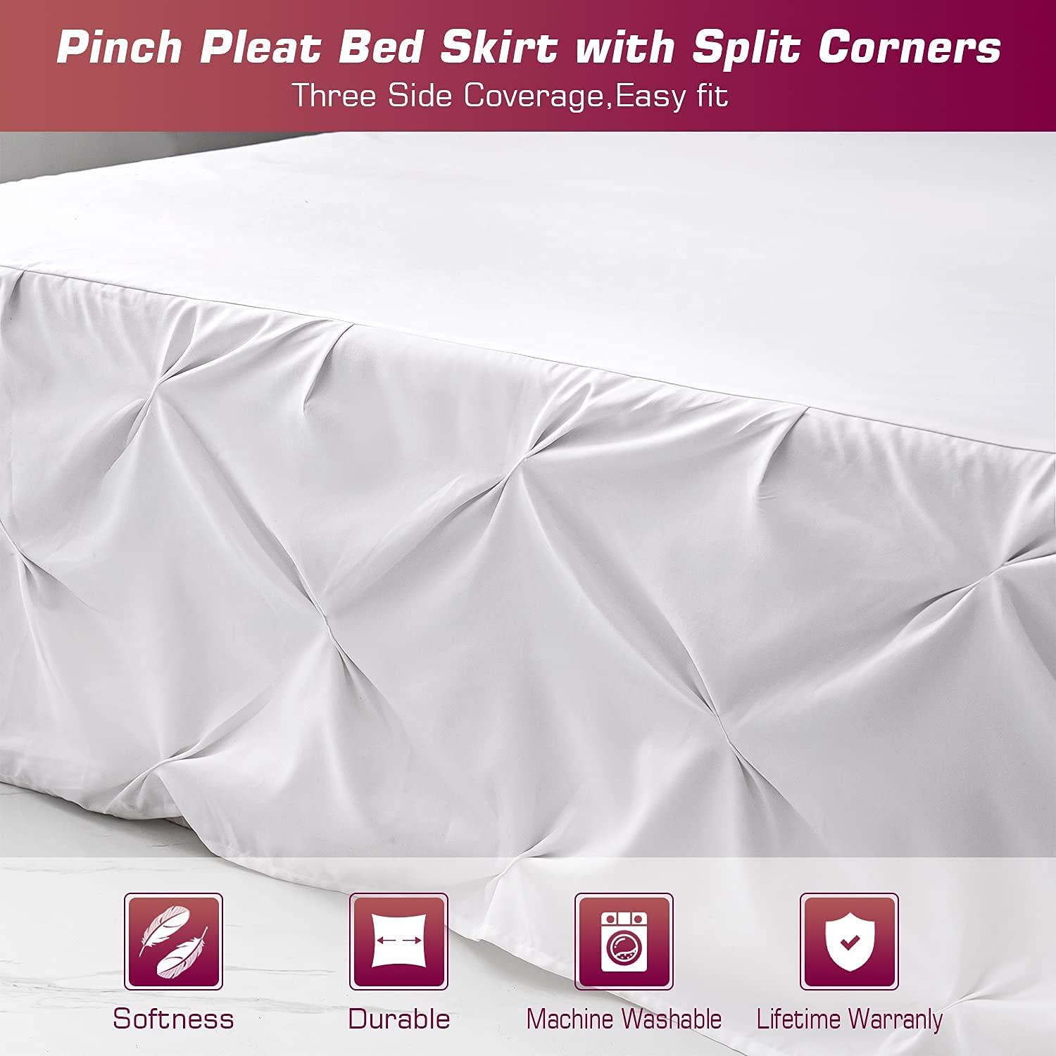 Sheets N More Hotel Quality 600 Thread Count Pinch Pleated Bed Skirt Classic Tailored Styling Bed Skirt Wrinkle and Fade Resistant, 100 % Egyptian Cotton Solid Luxurious Decorative, 12 Inch Drop {Twin , Red}