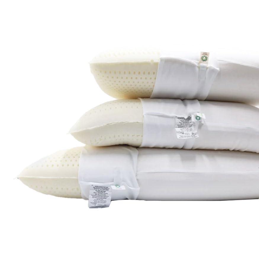 ORGANIC TEXTILES ORGANIC TEXTILES Talalay Natural Latex Pillow GOTS Certified Organic Cotton Cover (Queen Size, Plush)