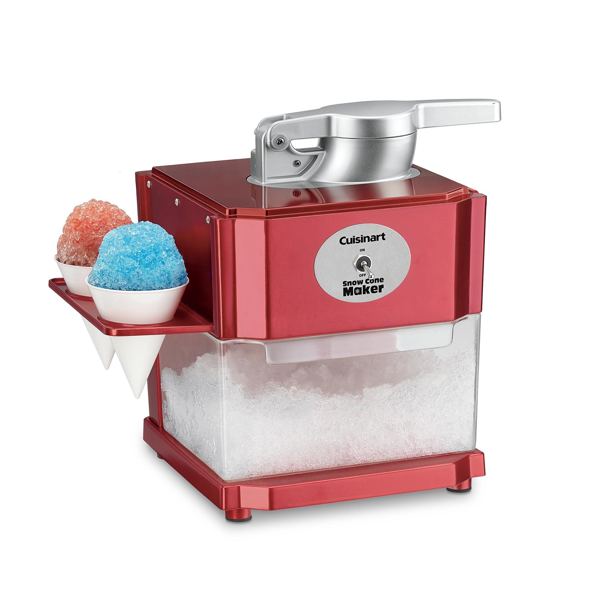 Cuisinart Cuisinart Snow Cone Machine - Makes 5 Icy Cones for Slushies & Frozen Drinks - Includes Reusable & Paper Cones, Red, SCM-10P1