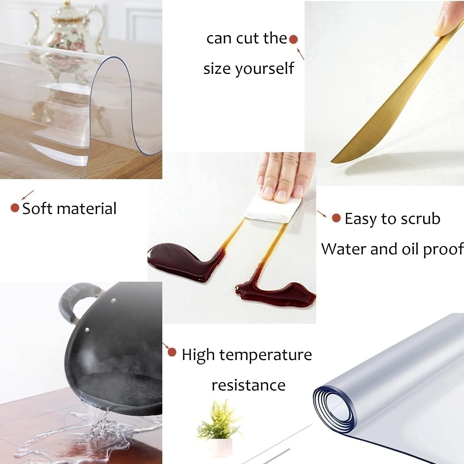 CL-ZZZ Round Tablecover Clear Plastic Tablecloth 2mm Vinyl Table Protector/Outdoor Table Covers Waterproof/Coffee Table Cloth Circular - 110/130/150cm Customizable (Size : Dia.59 Inches/Diameter 150cm)