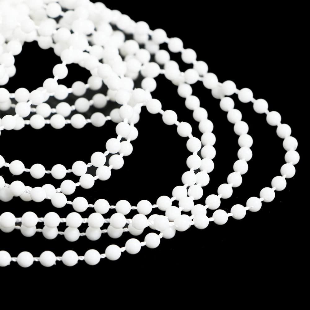 Generic Blind Beaded Chain Vertical Roman Chain Pull Cord Roller Blind Plastic White with Connectors Blind Chain