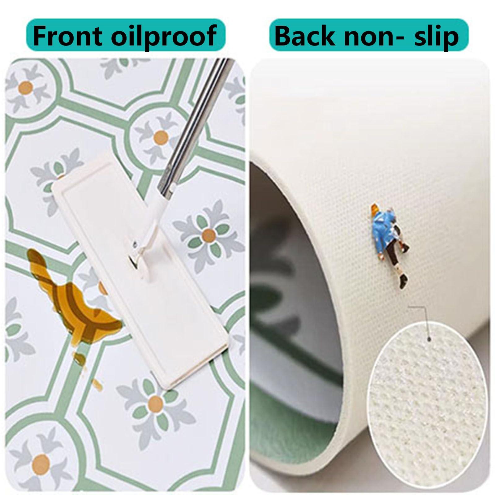 PPGE Home Kitchen Waterproof Mats For Floor, Kitchen Floor Mats For In Front of Sink, Slip Kitchen Rug, Kitchen Floor Rug, Rubber Floor Mats For Kitchen(Size:60160cm,Color:C)