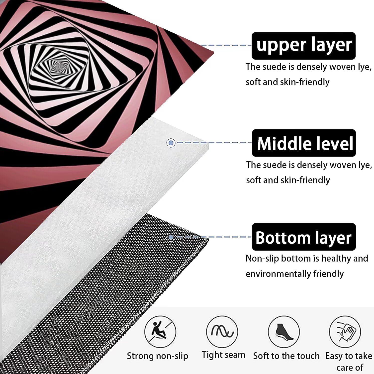 Qkjtyt Modern 3D Vortex Optical Illusion Area Rug for Living Room Geometric Abstract Swirl Print Rectangluar Rugs Pink/Black Home Floor Carpet Mat,6'x9'